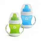 Munchkin Tasse Bébé Gentle Transition, Tasse avec Poignées et Couvercle pour Bébé, Tasse Antifuites sans BPA, Compatible Lave-Vaisselle, Tasse Silicone pour Enfant dès 4 mois - 118 ml, Lot de 2