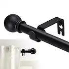 GXOACKJ Curtain Rods for windows 32-48 inch, 5/8 inch Decorative Curtain Rod Set, Matte Black Splicing Metal Winbdow Curtain Rod with Brackets