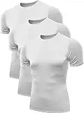 NELEUS Men's 3 Pack Compression Shirts,5011,White,M,EUR L