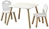 Kesper Table enfant avec 2 chaises - Matériau : panneau de fibres - Dimensions : 55 x 55 x 45 cm - Couleur : blanc - 17712 13