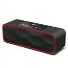 Portable Wireless Bluetooth Stereo Speaker with Powerful Sound 10W Acoustic Drivers Built-in Mic FM Radio Micro SD Card USB AUX-in Slot for Smartphone, PC, MP3 and More