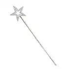 MYUBWTF Silver 13 Inches Star Wand Elf baton, Angel Star Magic Wand, Silver Fairy Princess Plating, Silver Stars Stick