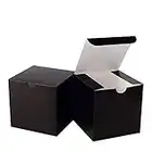 GEFTOL Small Black Gift Box 50 Pack 4 x 4 x 4 inches Fold Box Easy Assemble Paper Gift Box Bridesmaids Proposal Box for Bridal Birthday Party Christmas(Black)