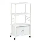 SoBuy Mobile microonde Carrello Cucina credenza Cucina salvaspazio FRG12-W (Bianco)