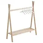 MIMUSELINA Perchero niños Perchero Tipi de madera Burro colgador abrigos ropa bebé autonomía del niño, perchero madera decoración habitación infantil (Madera Haya NATURAL)