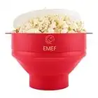 EMEF Microwave Popcorn Popper in an easy to make Popcorn Maker Collapsible Silicon Bowl (Red)