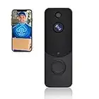 GEREE Wireless WiFi Video Doorbell Camera, Door Bell with Human Motion Detection, Night Vision, Battery Powered with2-Way Audio, 166°Wide Angle,IP65 Waterproof,One Year Free Cloud Storage