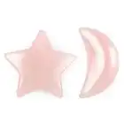 Artistone Belles pierres précieuses en forme d'étoile et de lune - Pierre de guérison - Lune et étoiles - Pour la maison, le bureau, la fabrication de bijoux - Avec boîte cadeau (quartz rose)