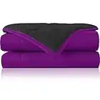 Joyching Twin XL Size Weighted Blanket for Adults, Reversible Cooling Soft Heavy Comforter 60"x80" 25 lbs with Premium Glass Beads (Black/Purple)