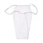 Paquete de 100 bragas de tanga desechables, ropa interior de bikini para mujer, para spa, bronceado en aerosol, salón (blanco)