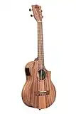 KALA Teak Tri-Top Tenor Ukulele with CUTAWAY & EQ Built-In Pickup and Tuner Padded Gig Bag (Not Included)