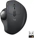 Logitech MX Ergo Kabellose Ergonomische Trackball-Maus, 2.4 GHz Verbindung via Unifying USB-Empfänger, 4-Monate Akkulaufzeit, Verstellbarer Winkel, Multi-Device, PC/Mac/iPadOS - Graphit