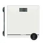 Salter 9205 WH3R Digital Bathroom Scale – Large Display Body Weighing Scales, Glass Platform, Easy Read, Instant Weight Reading, Carpet Feet for Accurate/Precise Measures, Slim, 180KG Capacity, White