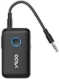 YMOO Ricevitore Trasmettitore Bluetooth 5.3 per TV da 2 cuffie Wireless, 3,5 mm Jack AUX Audio Adattatore, Aptx Bassa Latenza,Trasmissione da TV/Smartphone/PC/Tablet a Cuffie/Cassa/Aereo(Nero)