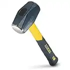 ESTWING Sure Strike Drilling/Crack Hammer - 3-Pound Sledge with Fiberglass Handle & No-Slip Cushion Grip - MRF3LB,Blue/Yellow