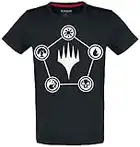 Magic The Gathering Mana Männer T-Shirt schwarz S 100% Baumwolle Fan-Merch, Gaming, Tabletop