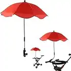 Xiaokeis Baby Stroller Umbrella Portable Folding Sun Umbrella Pushchair Parasol Umbrella Universal Clip Fixing Device Detachable Infant Sun Protection Umbrella for Pram,Pushchair Buggy(Red)