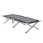 Outsunny Cama de Camping Plegable de Aluminio con Bolsa de Transporte Portátil con Acolchado Capacidad de Carga 114 kg para Interiores y Exteriores 210x86x42 cm Gris