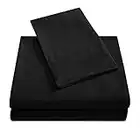 King Size 4 Pcs Bed Sheets Set - 1800 Thread Count Bedding Sheets - Wrinkle Resistant Sheet Sets with 16 inches Deep Pocket Fitted Sheet and Pillowcases - Microfiber Super Soft Breathable - Black