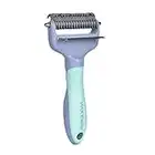 Brosse De Toilettage Pour Chiens/chats, Outil De Démêlage 2 En 1 Et Râteau Démêlant Pour Enlever Les Tapis Et Nœuds épilateur, Peigne Démêlant Idéal Pour Les Races à Poils Courts à Longs (Violet/vert)