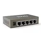 Tenda Switch Ethernet 5 Ports Gigabit 10/100/1000 Mbps, Switch RJ45 de Réseau Domestique, Switch Gigabit de Bureau, Plug & Play, Aucune Configuration Requise, Cadre Métallique (TEG1005D)