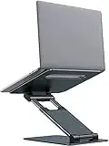 NULAXY Laptop Ständer, Ergonomischer Notebook Ständer Höhenverstellbar von 2,1" bis 21", Unterstützt bis zu 22 Pfund Laptopständer für Schreibtisch Compatible with MacBook All Laptops 10-17" (Grau)