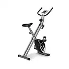 Ultrasport F-Bike, F-Rider Basics, Bicycle Trainer, Fitness Bike LCD Training Computer, Foldable Exercise Bike, Maximum User Weight 110kg, Pulse Measurement, 8 Resistance Levels, Trim Wheel, Silver