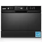 COMFEE’ Countertop Dishwasher, Energy Star Portable Dishwasher, 6 Place Settings, Mini Dishwasher with 8 Washing Programs, Speed, Baby-Care, ECO& Glass, Dish Washer for Dorm, RV& Apartment, Black