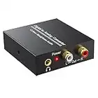 ESYNiC 192KHz DAC Convertitore Ottico RCA Digitale ad Analogico Adattatore Audio Digitale ad Analogico Coaxial Toslink SPDIF a L/R Jack 3.5mm per Cuffie PS3 HDTV Blu RAY DVD Sky HD Fire TV Box