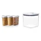 OXO Good Grips 3-Piece POP Cereal Dispenser Set & Good Grips POP Container - Airtight Food Storage - 2.8 Qt for Sugar and More, Transparent