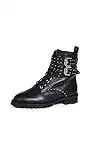 Rebecca Minkoff Women's Jaiden Stud Combat Boots, Black, 6.5 M US