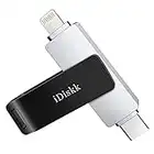 【Certificato MFi】 iDiskk 128 GB 2 in 1 da tipo C a Lightning iPhone Photo Stick, USB-C iPhone Memory, funziona con telefoni USB-C, iPhone USB Thumb Stick per iPhone/iPad, Mac e computer