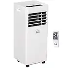 HOMCOM 4-In-1 Portable Air Conditioner, White Air Conditioning Unit, with Remote Control Wheels Cooling Dehumidifying Ventilating - 7000BTU