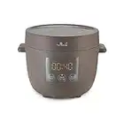 Yum Asia Tsuki Mini cuiseur à riz avec bol en céramique Shinsei (2,5 tasses, 0,45 litre) 5 fonctions de cuisson du riz, 2 fonctions multicuiseur, affichage LED caché, 220-240V (Pebble Grey)