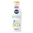 NIVEA SUN Kids Protect & Sensitive Sun Lotion (200ml) Sunscreen with SPF 50+, Kids Suncream for Sensitive Skin, Immediately Protects Against Sun Exposure