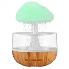 Weljoy Zen Lluvia Nube Luz nocturna Aromaterapia Aceites Difusor Micro Humidificador Fuente de escritorio Mesita de noche Dormir Relajante Estado de ánimo Sonido de gota de agua (Blanco)