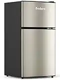 Bodare Mini Fridge with Freezer Quite: 3.2 Cu.Ft Mini Refrigerator with 2 Doors - Small Refrigerator Energy-Efficient Compact Refrigerator - Small Fridge for Bedroom Dorm Office Apartment (Champagne)