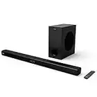 Hisense HS218 2.1 Soundbar Home Theater System mit kabellosem Subwoofer, 200W, Dolby Audio, Bluetooth, HDMI ARC/Optical/AUX/USB, 3EQ Modes, Schwarz