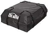 CZC AUTO Car Roof Cargo Carrier, 15 cu. ft Waterproof/Rainproof/Weatherproof Rooftop Storage Bag for Car SUV Van Sedan with Roof Rail Cross Bar Basket or Rack, Soft, Black