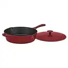 CUISINART Chef's Classic Enameled Cast Iron 12-Inch Chicken Fryer with Cover, Cardinal Red