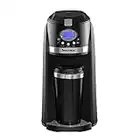 Innoteck Travel Filter Coffee Maker Grind and Brew 2 in 1 On-The-Go Automatic Coffee Machine with Stainless Steel Thermo Travel Mug, Black/Chrome, DS-5907