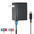 Switch Charger for Nintendo Switch, AC Power Charger Cable Adapter with Nintendo Switch Lite OLED and Android Mobile Phone Charger, 5FT USB Type C Charger Cable for Switch Support TV Dock Mode