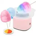 Reespring Cotton Candy Machine - Cotton Candy Maker Machine With Splash Prevention Bowl For Home Use – Comes with Sugar Scoop and 20 Candy Sticks - Pink