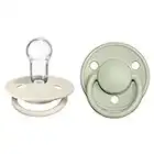 BIBS Pacifiers - De Lux Collection | BPA-Free Baby Pacifier | Made in Denmark | Set of 2 Ivory/Sage Color Premium Soothers | Size One Size