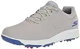 Skechers Men's Torque Waterproof Golf Shoe, Gray/Blue Sole, 10 Wide