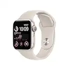 Apple Watch SE (2nd generation) (GPS, 40mm) Smart watch - Starlight Aluminium Case with Starlight Sport Band - Regular. Fitness & Sleep Tracker, Crash Detection, Heart Rate Monitor, Water Resistant