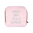 Miamica Travel Laundry Bag, Wash, Dry, Fold, Repeat, Pink, One Size, Travel Laundry Bag, Wash, Dry, Fold, Repeat