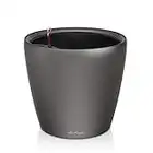 Lechuza - 16023 - Classico, Vaso Rotondo con Sistema di Auto-irrigazione, Colore: Nero (Charcoal Metallic), 21 cm