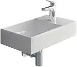 Alpenberger Keramik Waschbecken Klein Gäste WC Lösung | Mini Handwaschbecken | Designer Wandwaschbecken | Kleiner Waschplatz zur Wandaufhängung | Badwaschtisch 45 cm Breit | Pflegeleichtes Becken