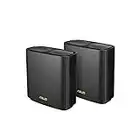 ASUS ZenWiFi AX Whole-Home Tri-Band Mesh WiFi 6 System (XT8) - 2 Pack, Coverage up to 5,500 sq.ft or 6+Rooms, 6.6Gbps, WiFi, 3 SSIDs, Life-time Free Network Security and Parental Controls, 2.5G Port